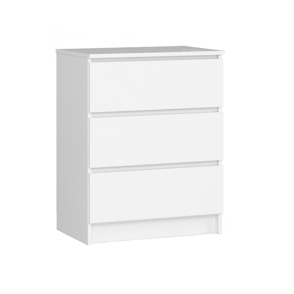 E-shop 3- zásuvková komoda biela, 60x77x40 cm