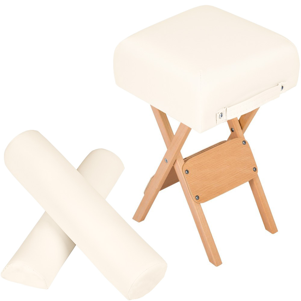 E-shop Skladacia stolička k masážnemu lôžku s 2 kusovou sadou masérskych valcov