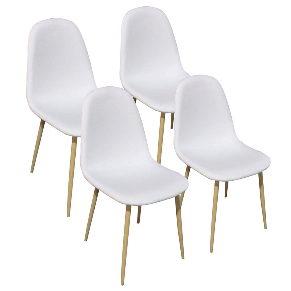 Stoličky S Poťahom, 4 Ks, Rôzne Farby, Biele