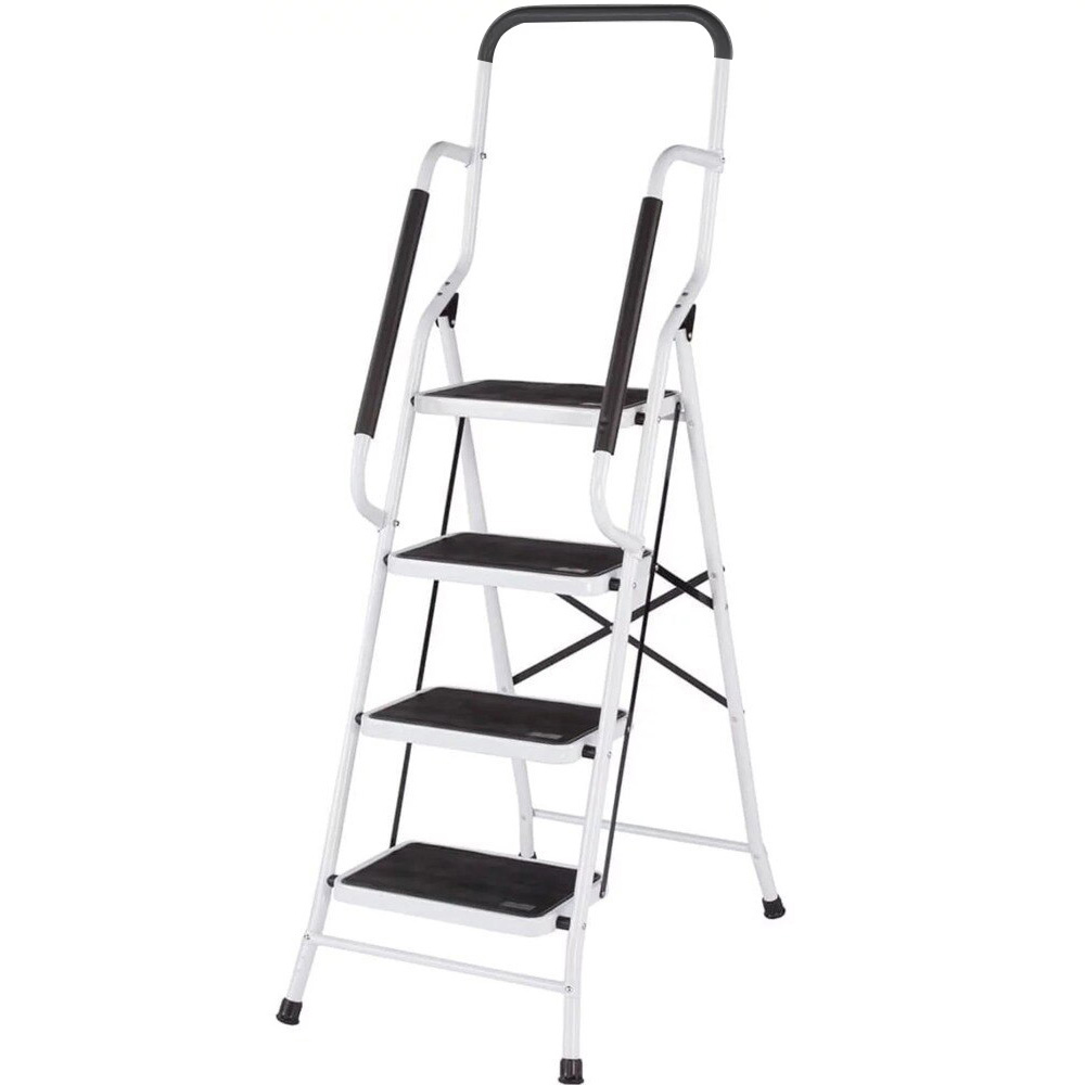 E-shop 4-stupňový kovový rebrík so zábradlím
