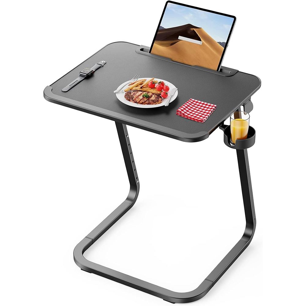 E-shop Stolík na raňajky s nastaviteľnou výškou a stojanom na tablety, čierny