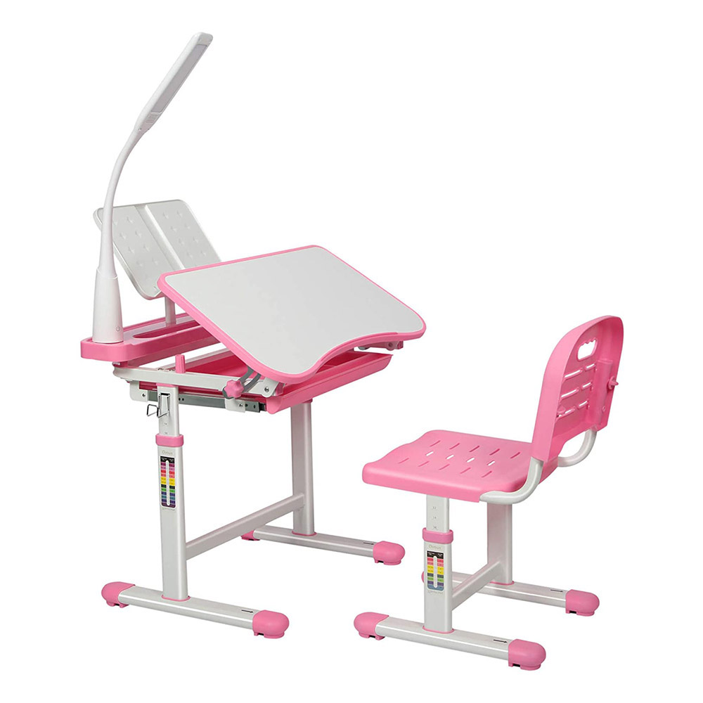 E-shop Detský rastúci písací stôl s nastaviteľnou výškou- ružový
