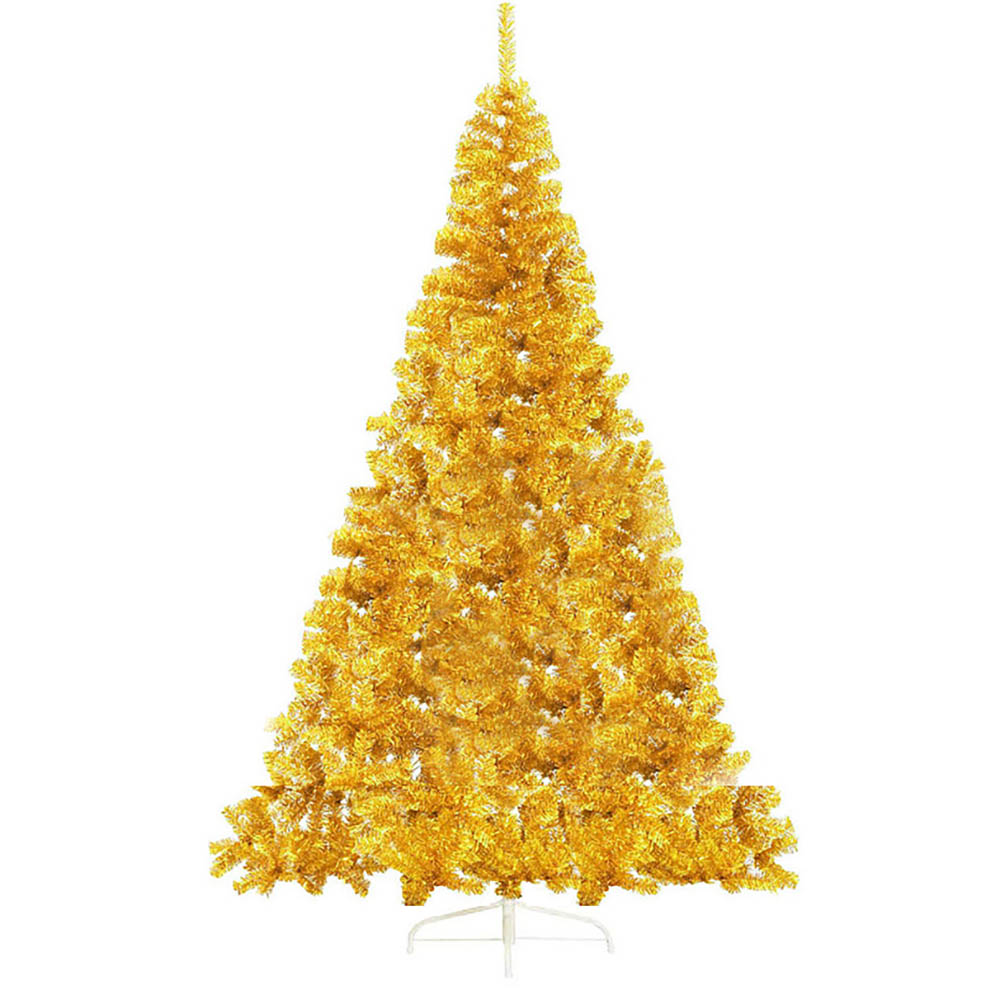 Zlatý umelý vianočný stromček, 210 cm 1000 vetiev