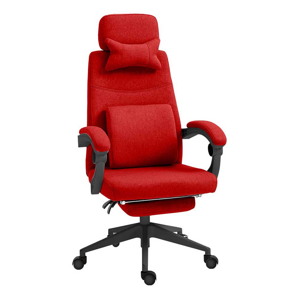 Kancelárska otočná stolička s opierkou hlavy - červená