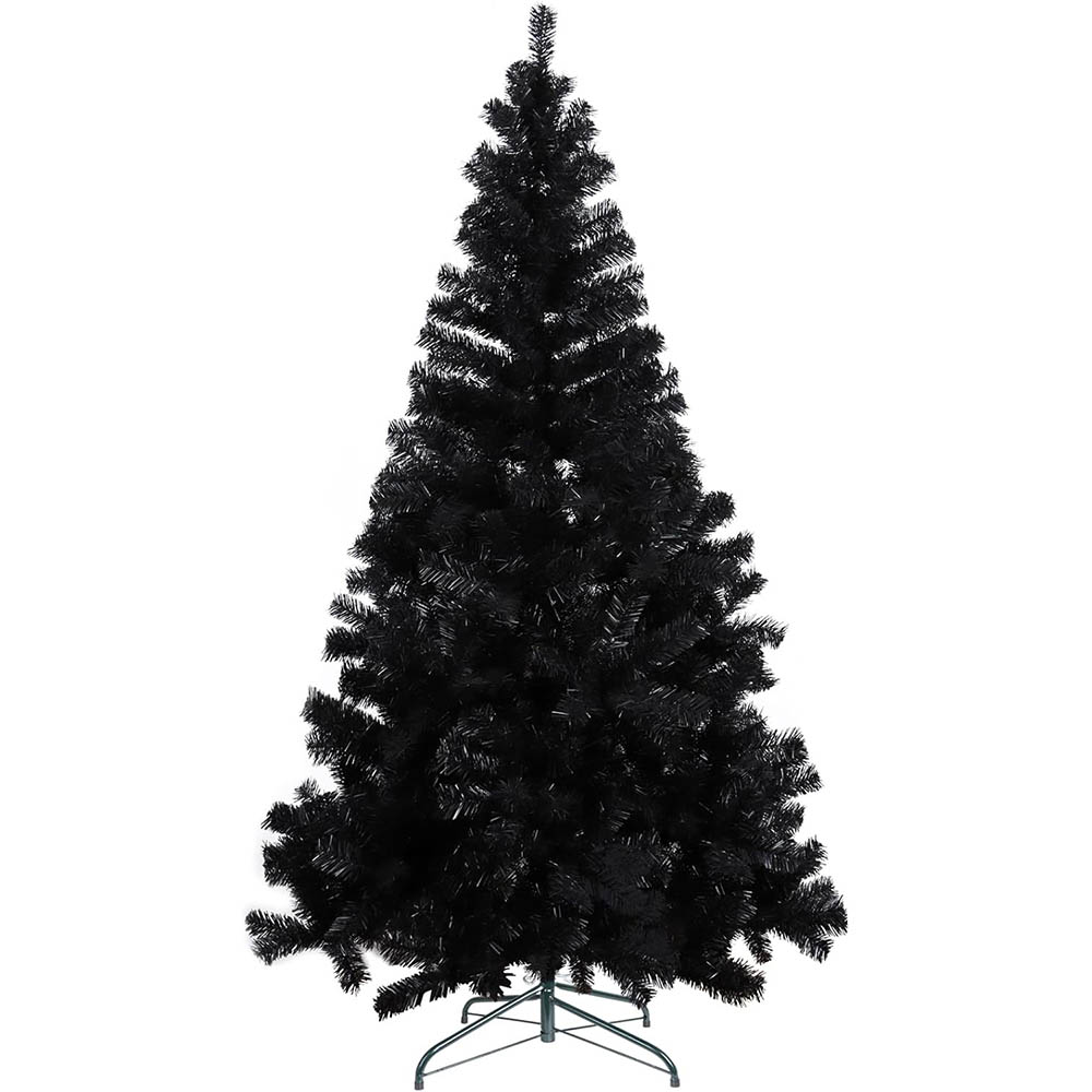 E-shop Čierny umelý vianočný stromček, 180 cm 708 vetiev