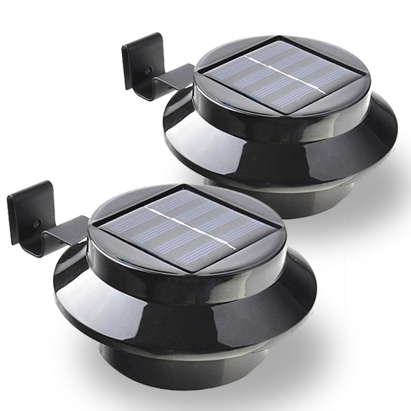 E-shop Solárna lampa na odkvap vo voliteľných farbách- 2 ks- Čierna