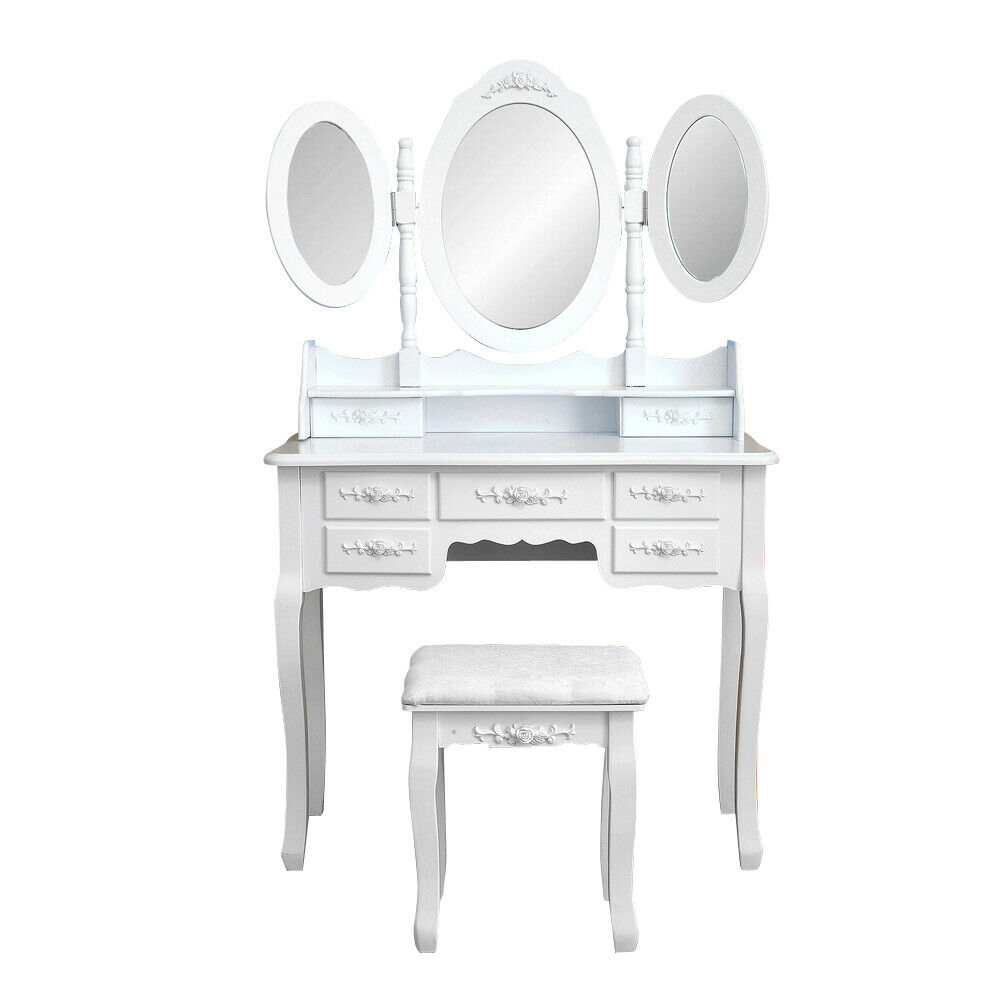 E-shop Toaletný stolík s taburetkou- Milano, biely
