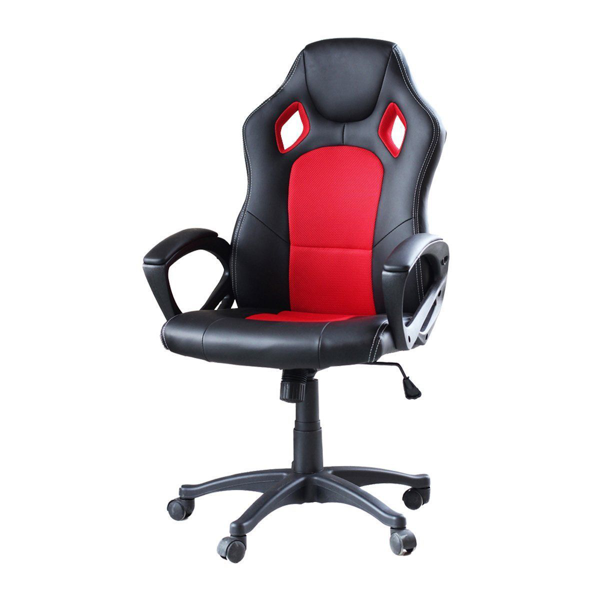 Gamer stolička Basic s farebnou opierkou, červená.
