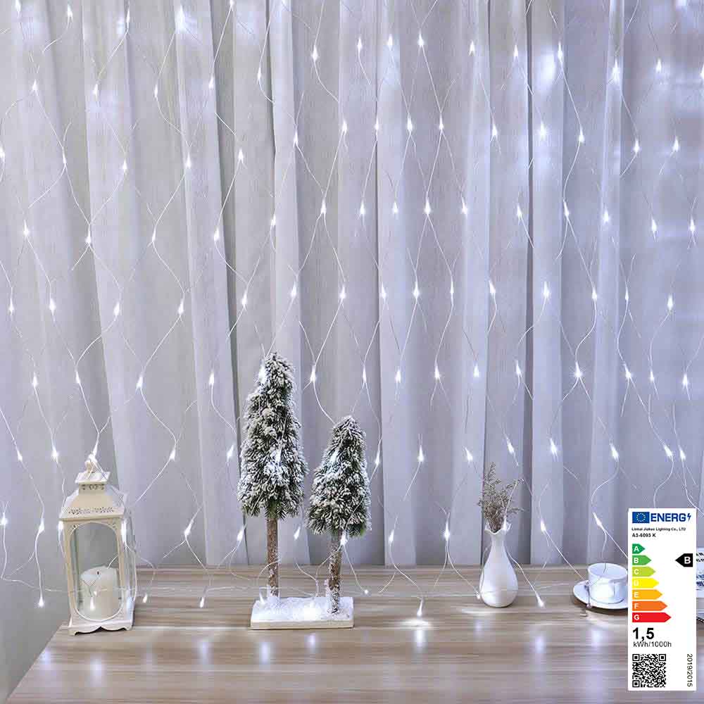 E-shop LED svetelná sieť, 128 LED, 2 rôzne farby- studená biela