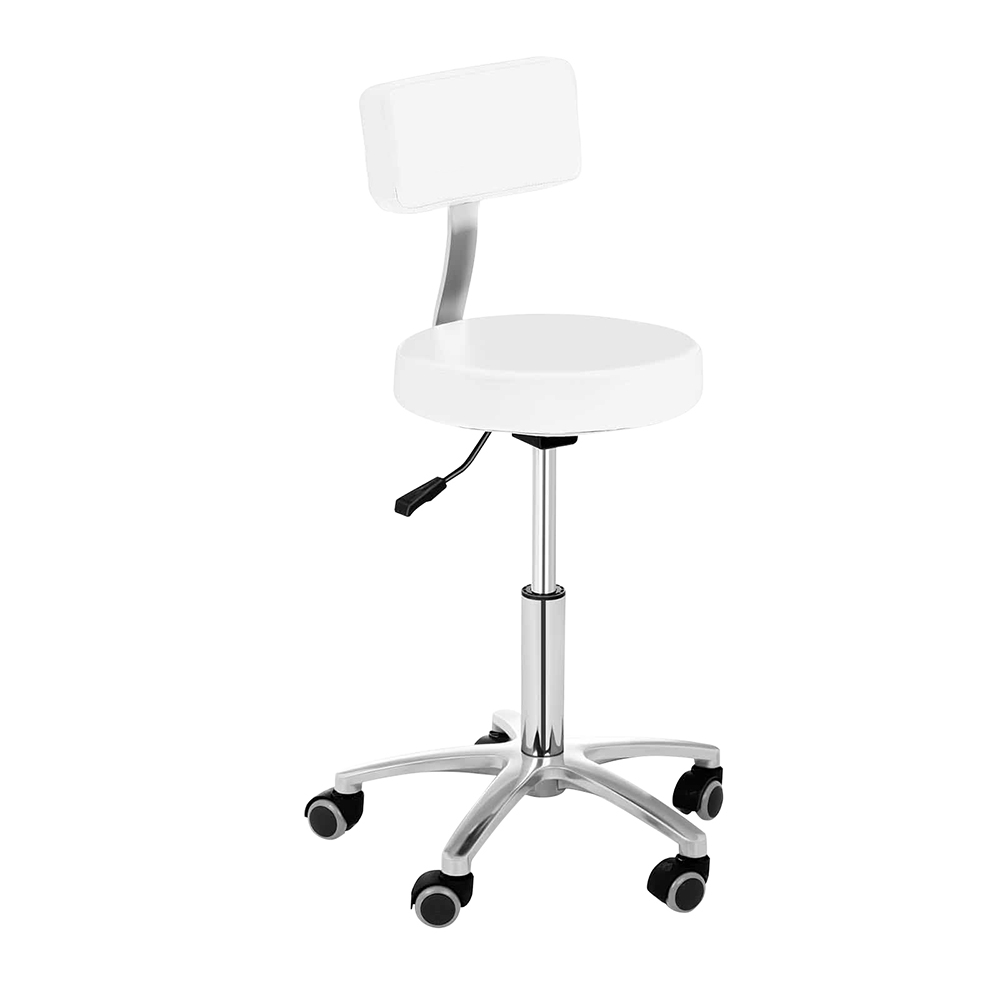 Kozmetická stolička s opierkou, rôzne farby- biela