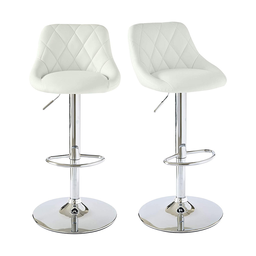E-shop Barové stoličky s operadlom, 2 farby, biele