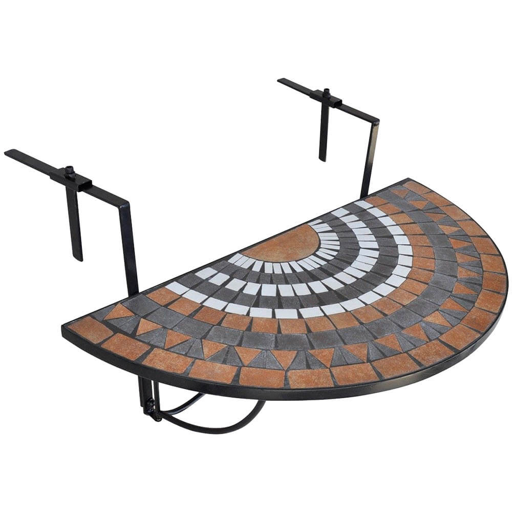 E-shop Závesný polkruhový stôl na balkón- hnedý