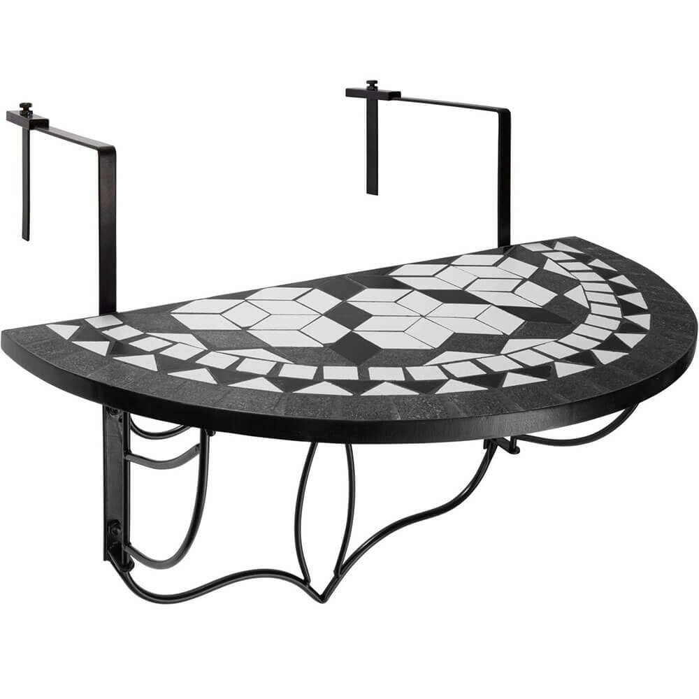 E-shop Závesný polkruhový stôl na balkón- čierny
