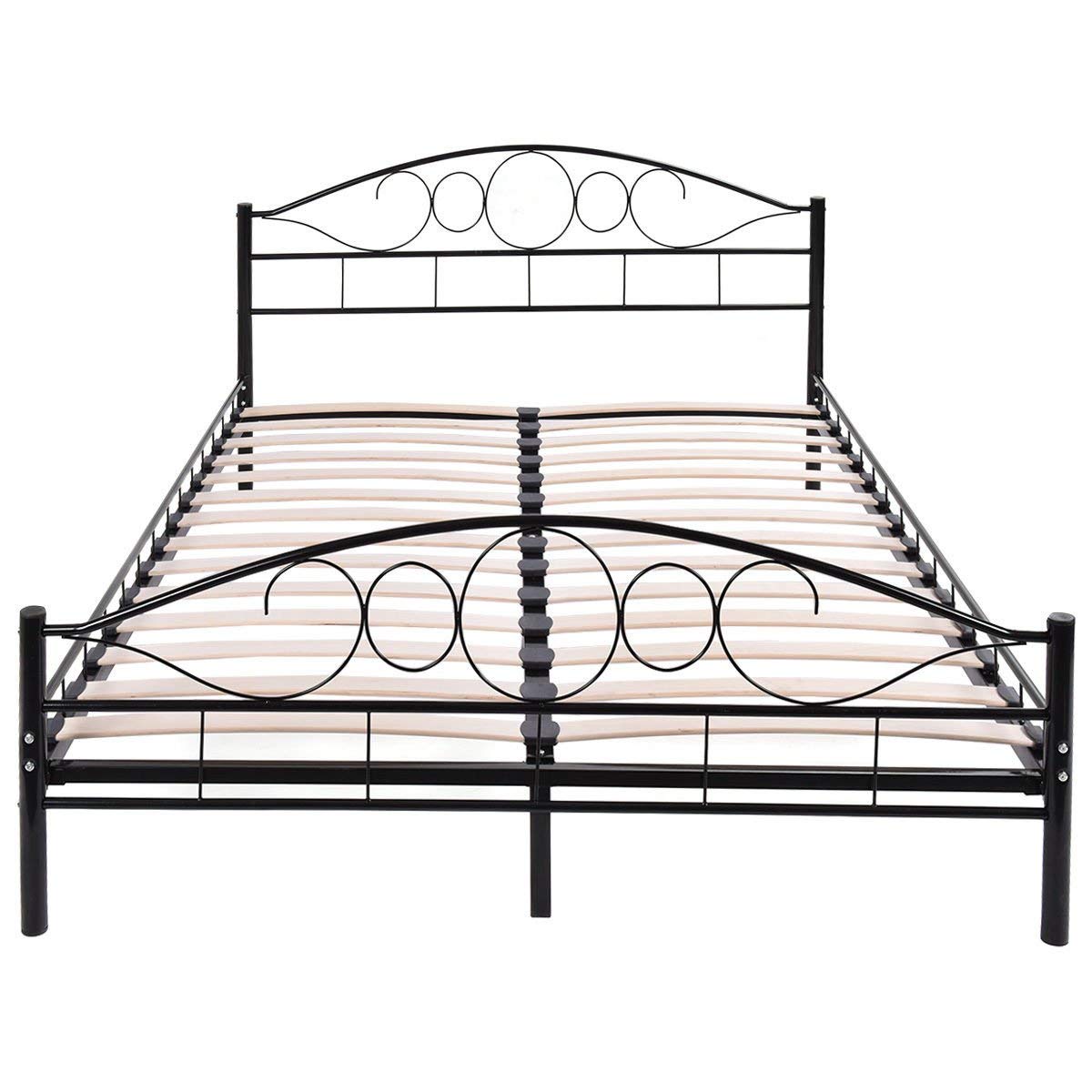 Kovový posteľový rám s lamelami v rôznych veľkostiach a farbách, 160x200 cm, Mimi, čierny