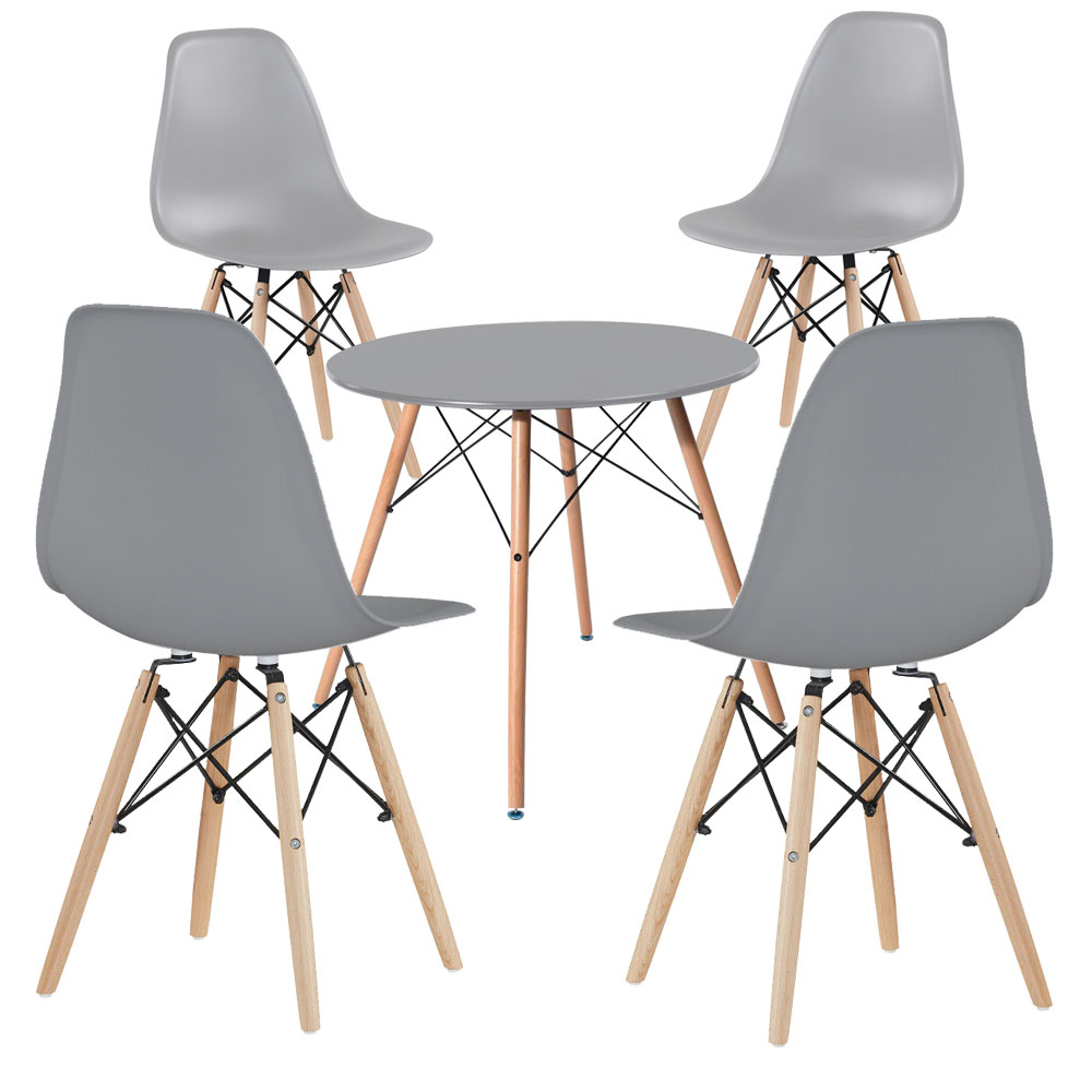 E-shop 4 ks moderných jedálenských stoličiek so stolom, viac farieb, sivá