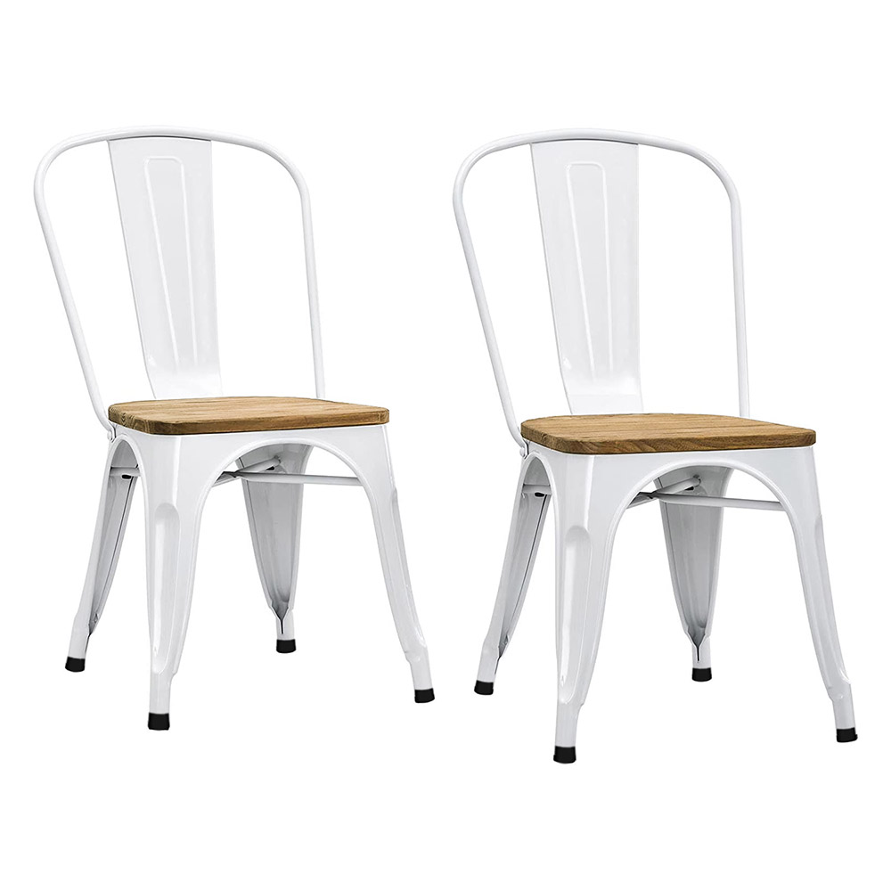 E-shop Kovové jedálenské stoličky Panni, 2 ks, rôzne farby, svetlé drevo