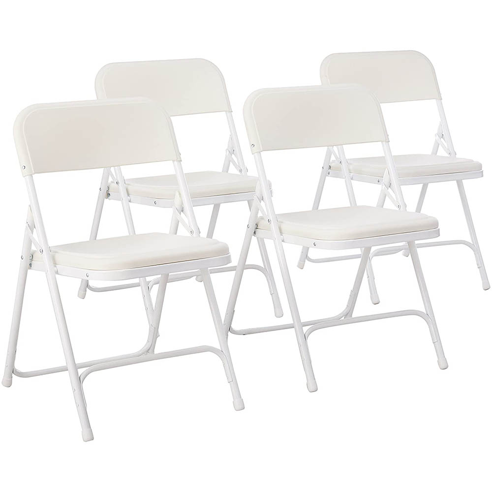 Timeless Tools Skladacie čalúnené stoličky, 4 ks, biele