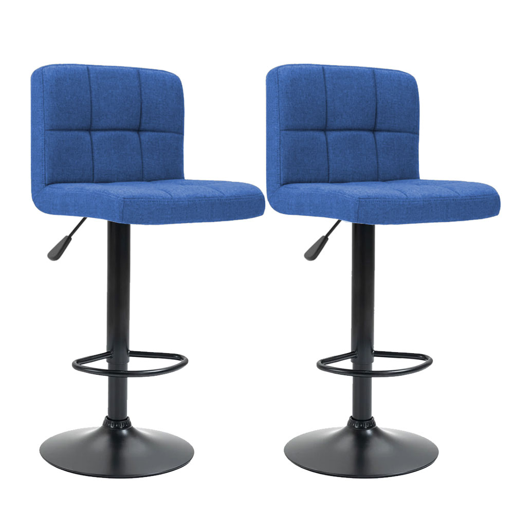 Barové stoličky s látkovým poťahom, 2 ks, rôzne farby- modré