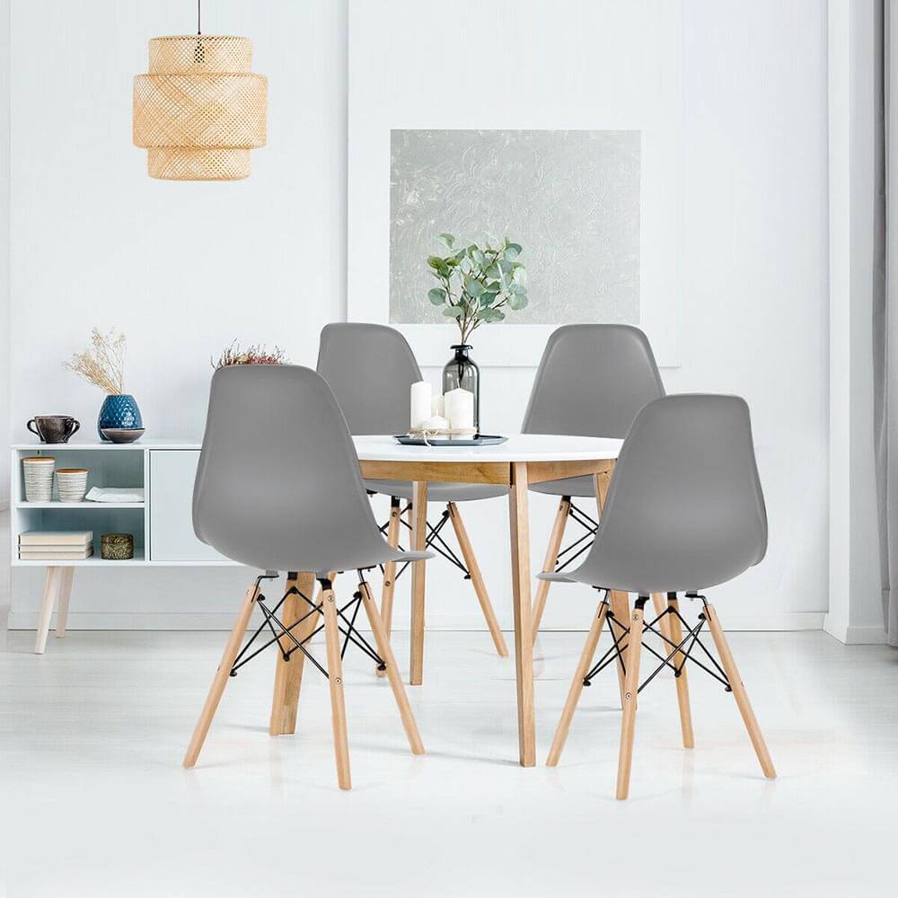 Moderné Jedálenské Stoličky, 4 Ks, 4 Rôzne Farby, Sivé