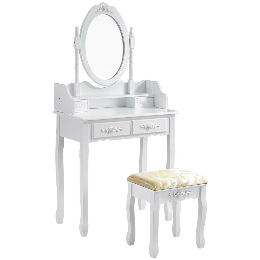 E-shop Toaletný stolík s taburetkou- Rome, biely