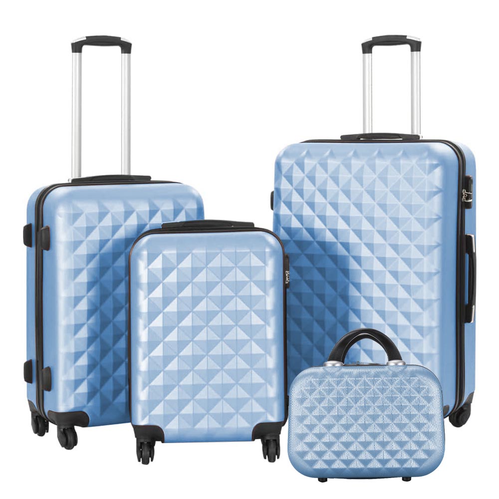 Sada cestovných kufrov s kozmetickou taštičkou, rôzne farby- oceľová modrá