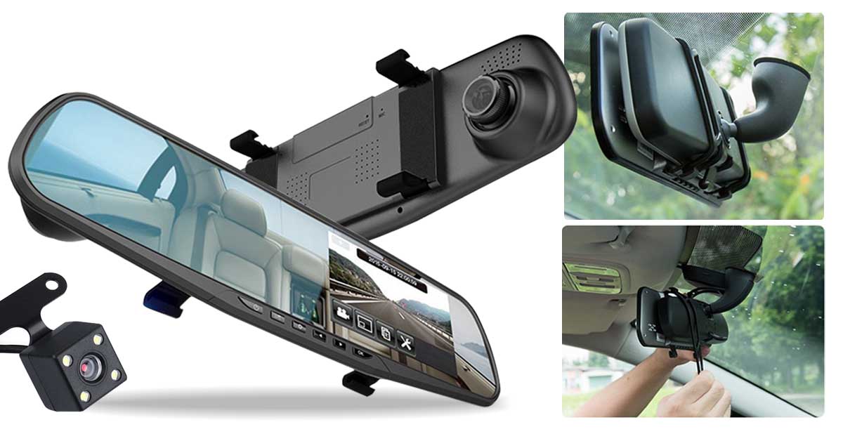 Kamera Zabudovaná Do Spätného Zrkadla Na Nahrávanie Udalostí Z Cestnej Premávky