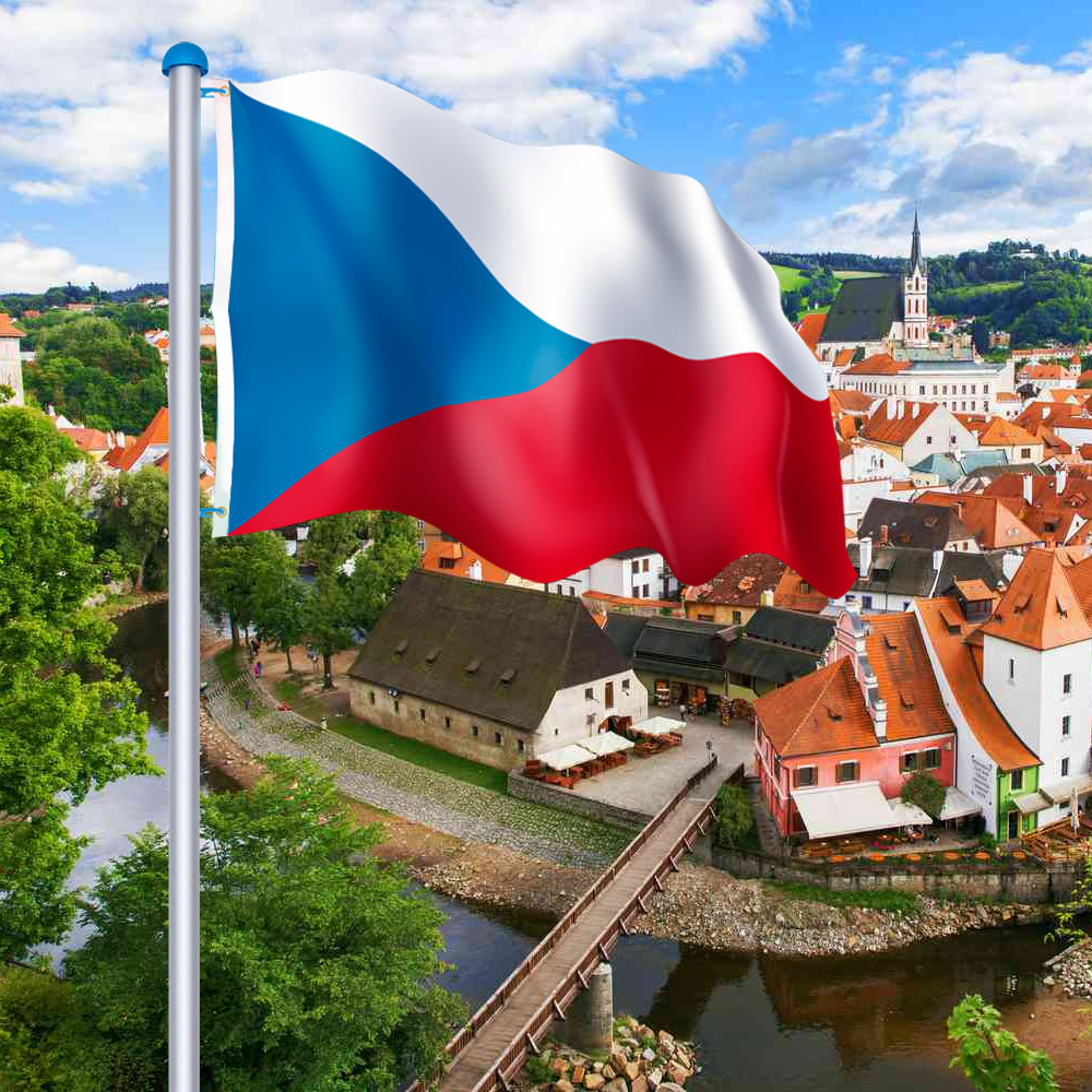 Vlajkový Stožiar S českou Vlajkou, 90x150 Cm