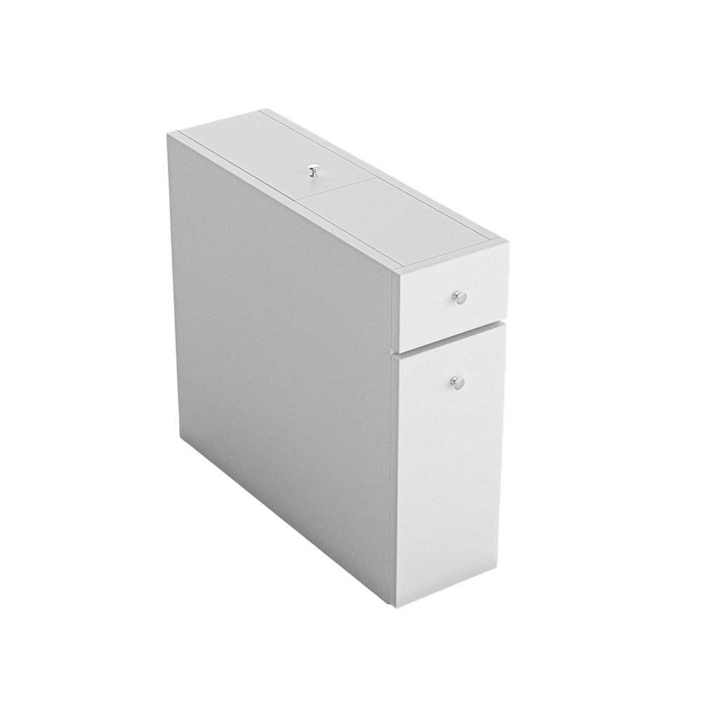 Úzky kúpeľňový kabinet, 60x55x20cm biely