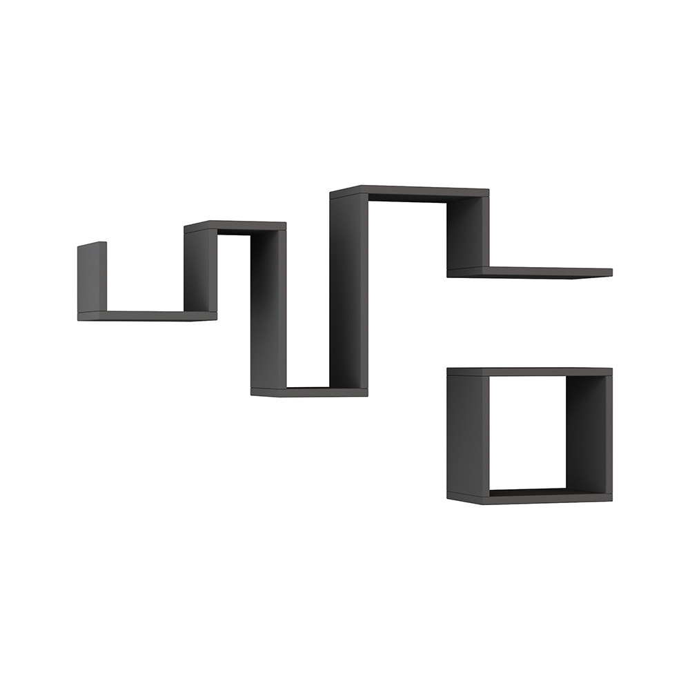 2-dielna nástenná polica, antracitová