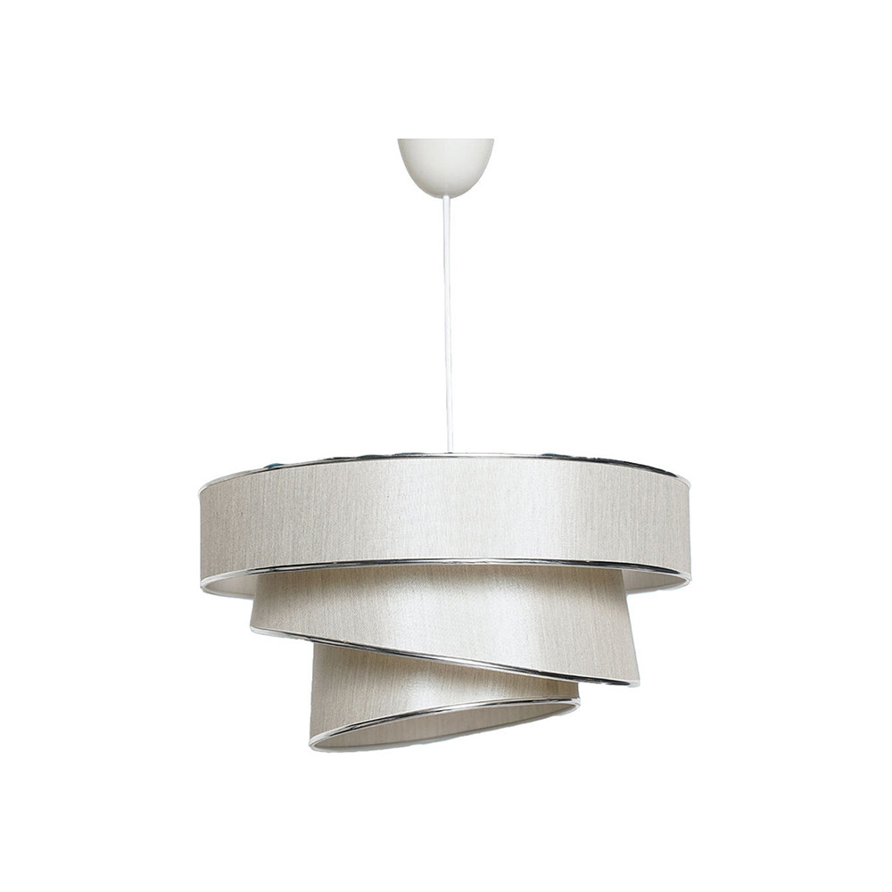 Špirálová stropná lampa, béžovo-strieborná