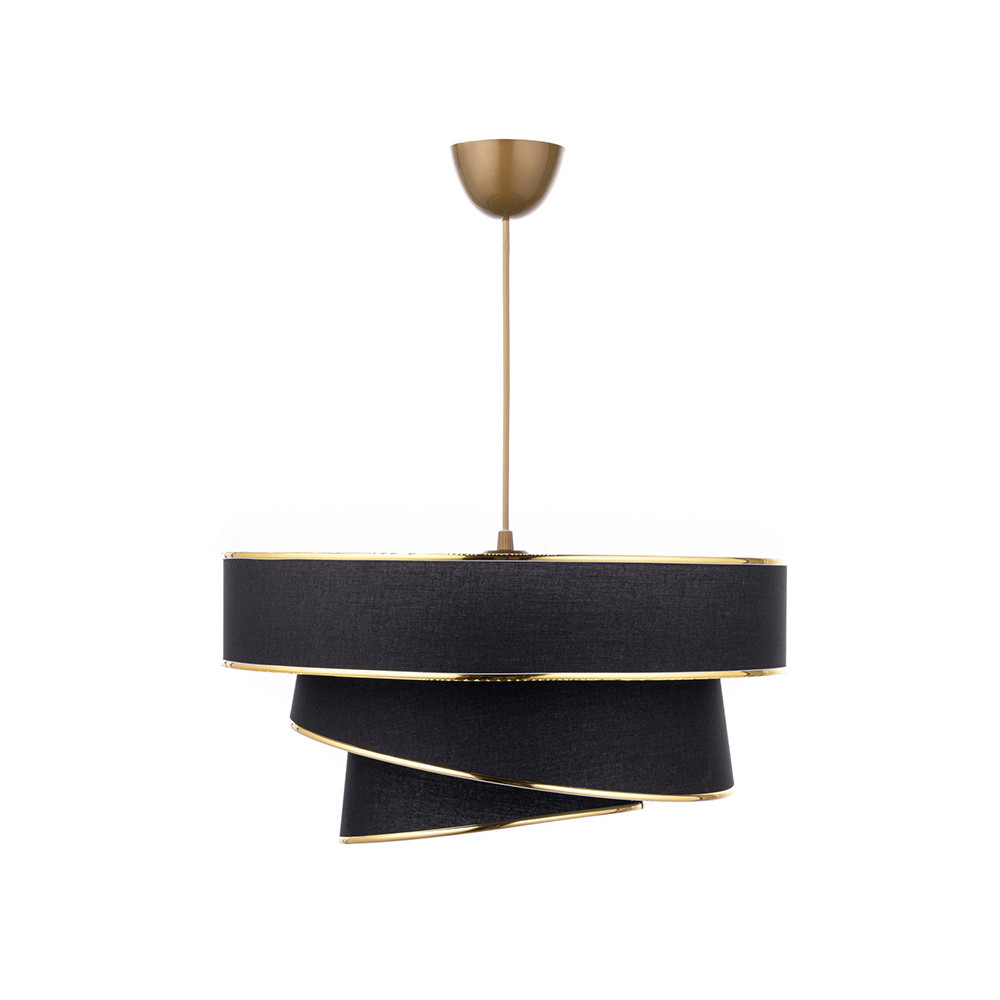Špirálová stropná lampa, čierna-zlatá
