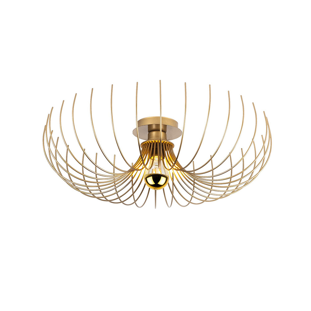 Moderná zlatá kovová stropná lampa