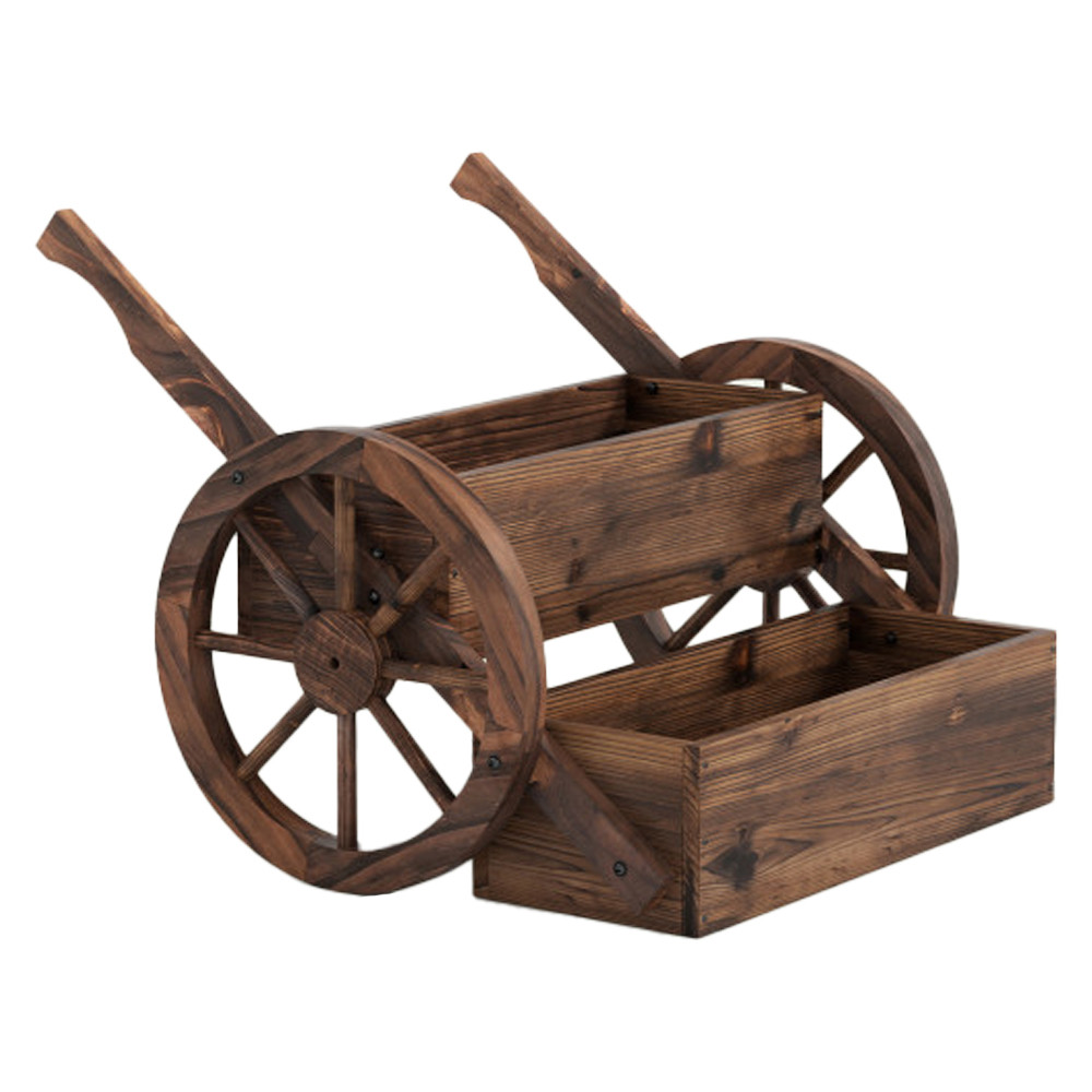 Záhradný stojan na kvety s vozíkom